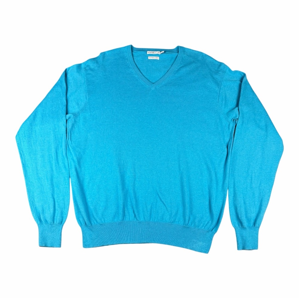 Peter Millar Men’s Sweater XL Blue Long Sleeve Cashmere Blend Pullover Golf